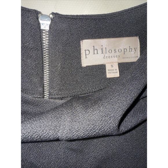 Philosophy Women’s Back Zip Crepe Shift Dress Black Size Small - Picture 3 of 9